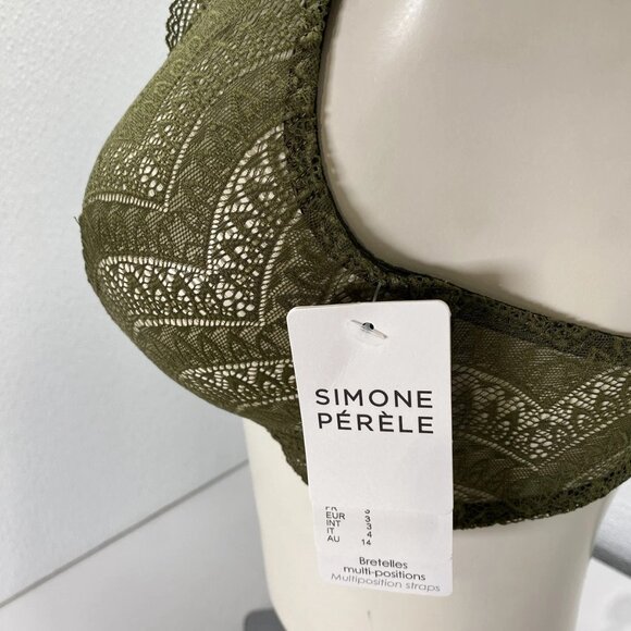 NEW SIMONE PERELE Women's Karma Lace Unlined Bralette – Size L – Adventure Green - Picture 9 of 14
